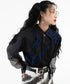 Sleeve Mesh Blouse